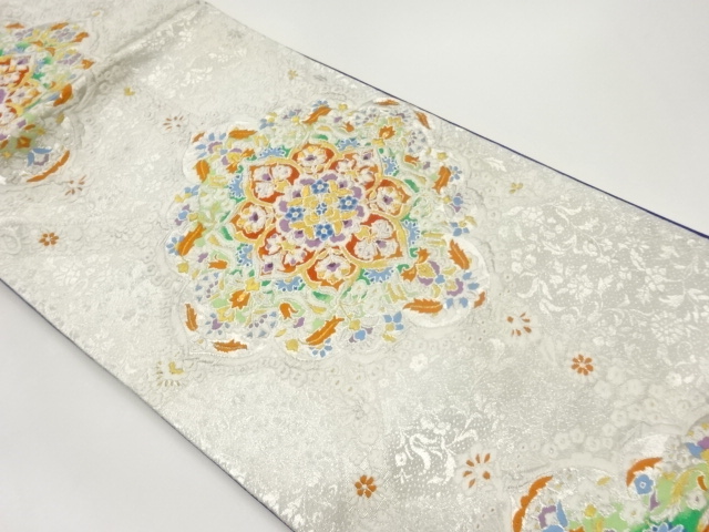 JAPANESE FUKURO OBI / WOVEN FLOWER CREST